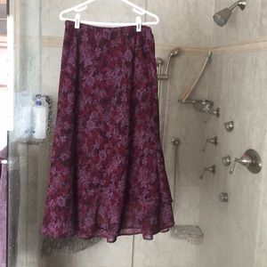 Long skirt. White Stag red 100% polyester